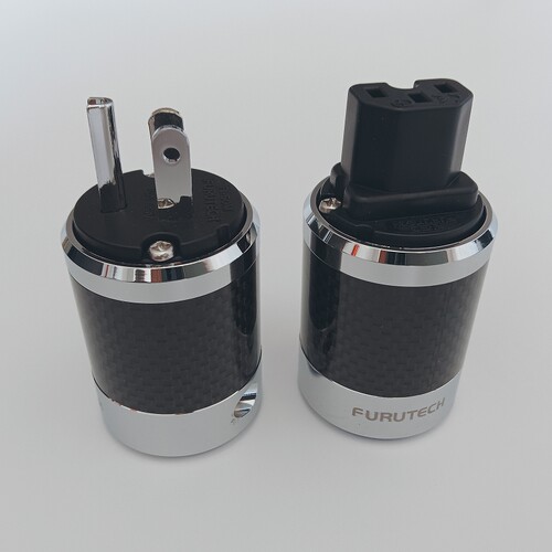 古河NCF碳纤维电源插头尾插 HIFI电源音响配件电源线美标美式接头