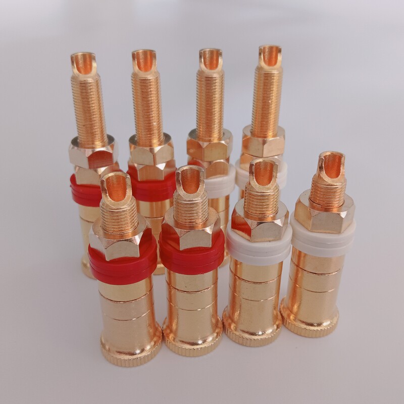 纯铜镀沙金WBT功放接线柱 加长功放喇叭座 纯铜喇叭座 喇叭接线柱