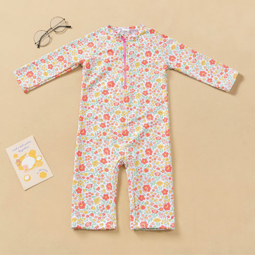 欧美新款连体泳衣时尚防晒七分袖