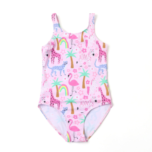 外贸女童连体泳衣可爱卡通小公主运动泳衣Tu儿童时尚 训练三角泳装