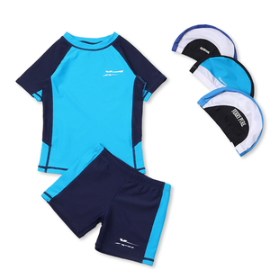 速干中大童冲浪泳装 新款 送泳帽套装 泳裤 男童分体泳衣男孩防晒短袖