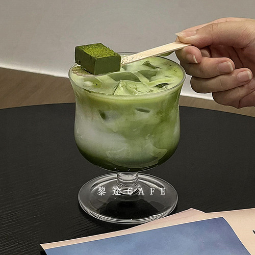 小众ins风矮脚玻璃咖啡杯