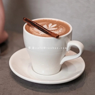 高级感vintage纯色收腰卡布奇诺拉花杯碟欧式简约下午茶咖啡杯碟