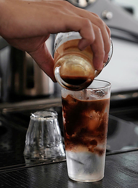 韩国ins咖啡店同款透明轻薄玻璃杯拿铁耐热咖啡杯冷饮杯简约水杯