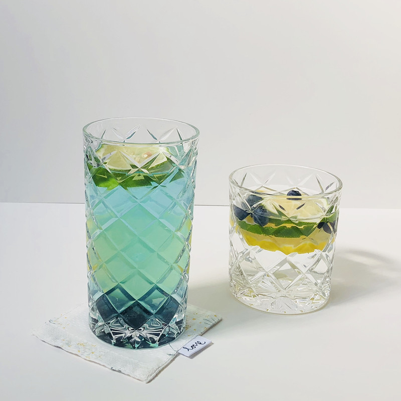 韩国ins风小众菱格大容量冷饮杯