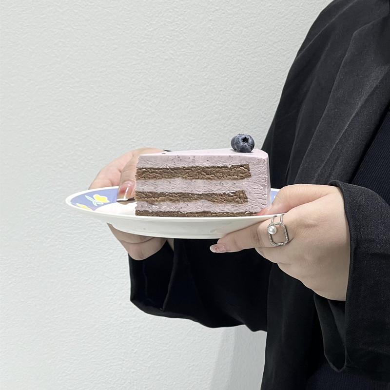 陶瓷圆形郁金香8寸甜品盘蛋糕盘