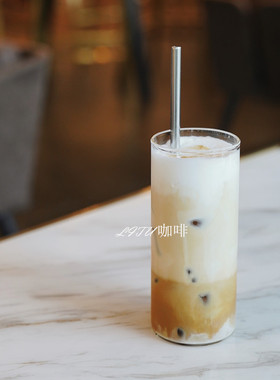 ins网红杯子耐高温玻璃杯透明水杯茶杯果汁饮料杯子牛奶杯500ML