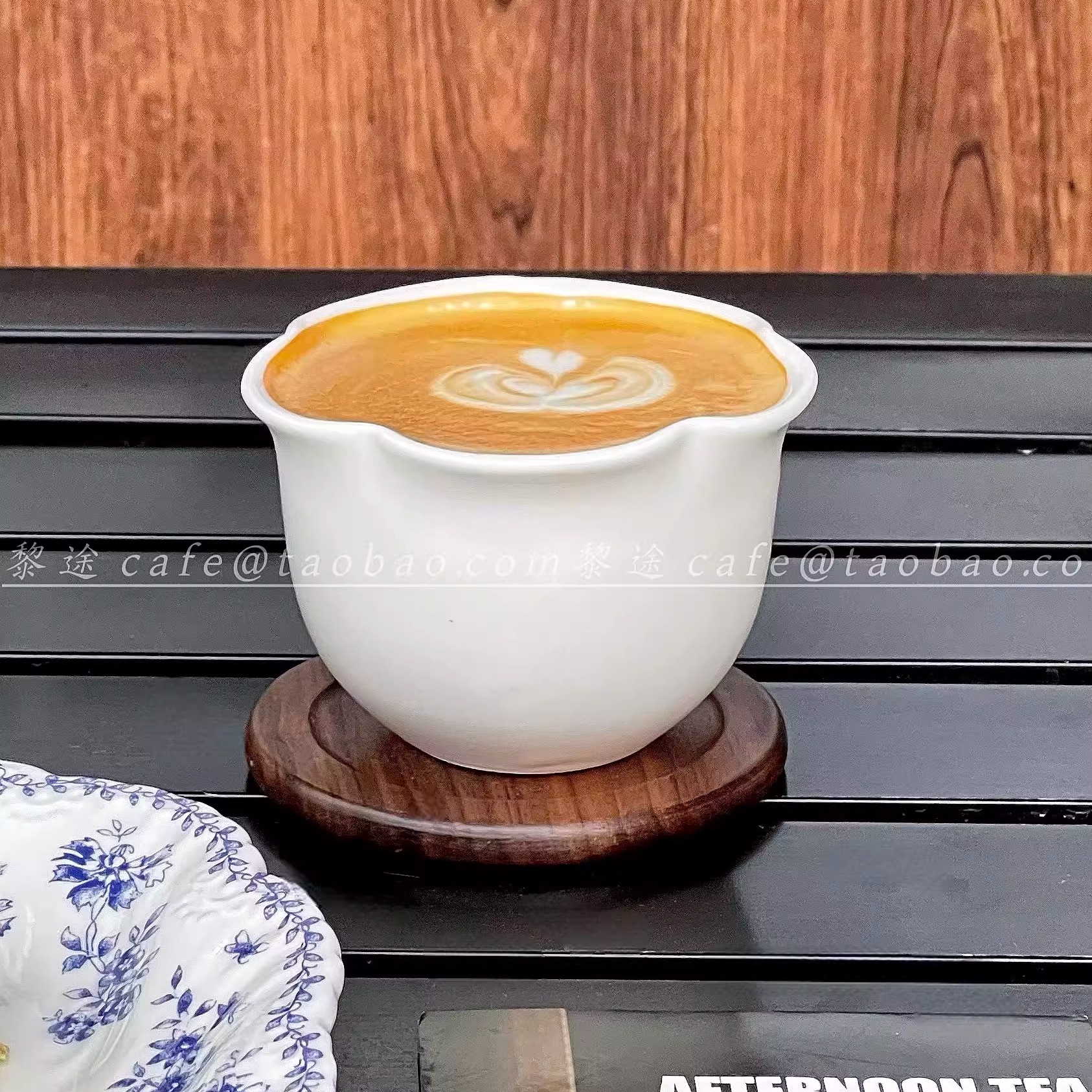 复古花苞造型陶瓷杯拉花杯