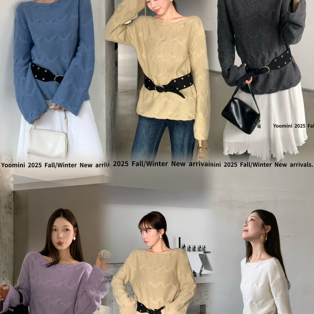 YOOMINI纹理简约闲适柔软温暖质感2025秋上新保暖毛衣