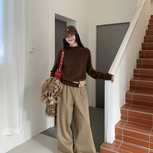 ONE TIME-冬季新款轻奢氛围感连帽羊毛保暖毛衣