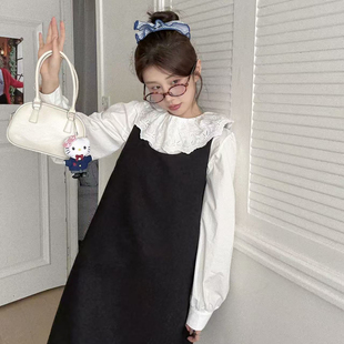 OMELET蛋卷-26年早春韩系复古百搭蕾丝大领子长袖衬衫小衫