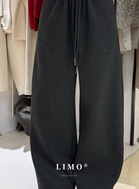 LIMO-冬上新棉羊毛加绒加厚羊尼抽绳松紧腰休闲裤