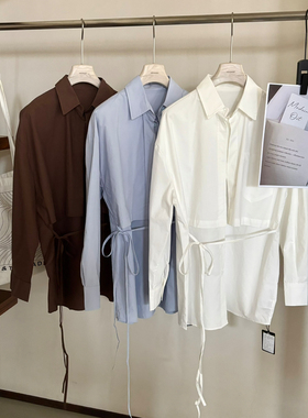 MADEIN OST-解构设计假两件绑带衬衫