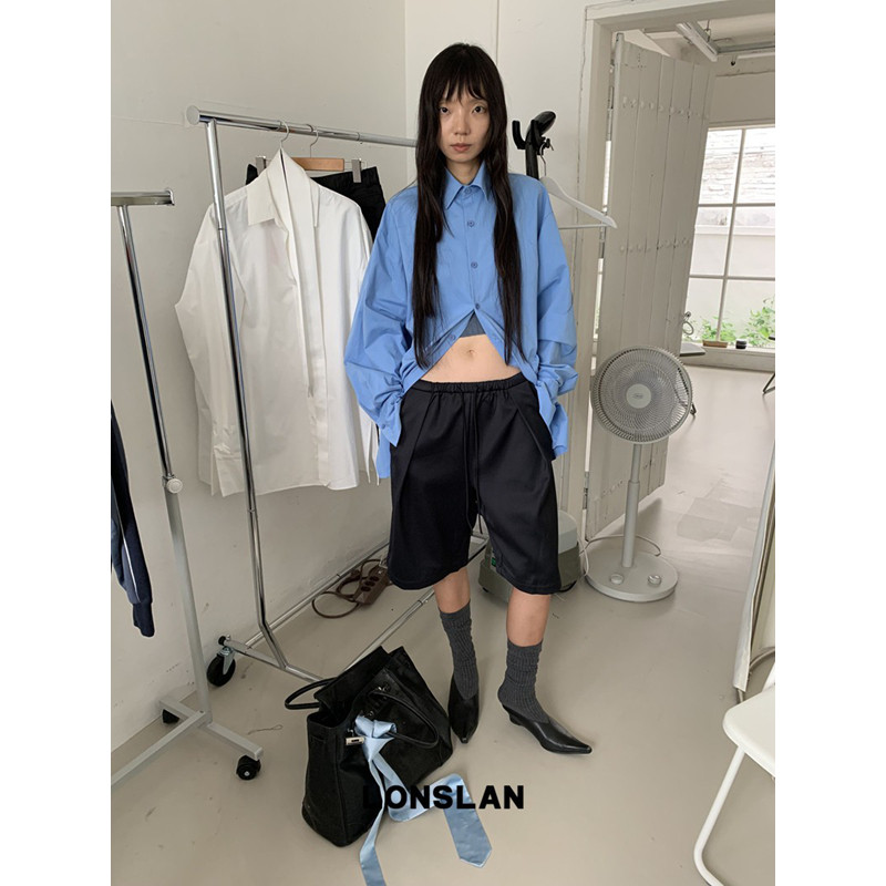LONSLAN 26AW 大件oversize领带纯色衬衫图片