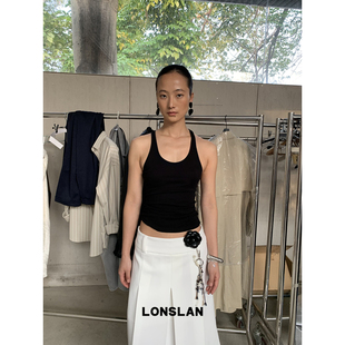 LOSLAN 简约多色显瘦基础工字背心 25SS春夏新款