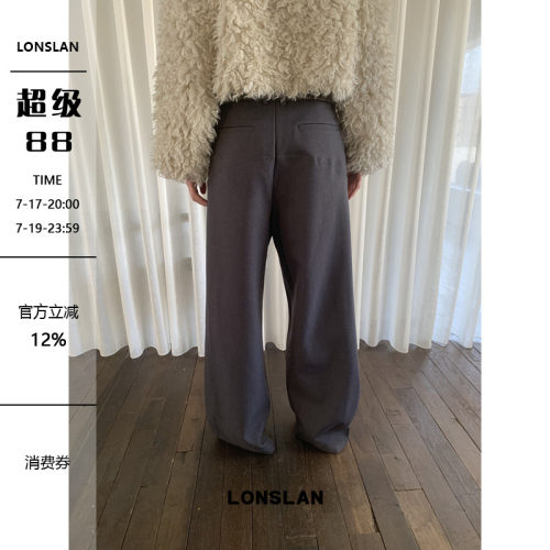 LONSLAN 24WINTER 12/9 20:00NEW茧型收脚剪刀西装裤