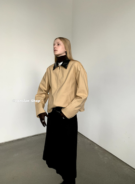 LONSLAN 2023AW 10/9 20:00NEW 简约翻领拉链卡其色外套
