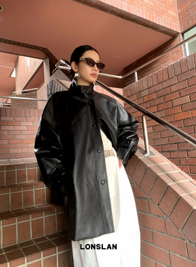 LONSLAN 2024AW NEW立领质感皮衣外套