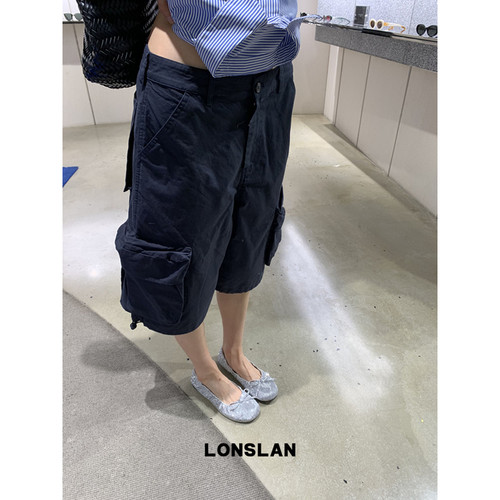 LONSLAN 25SUMMER  大口袋工装七分裤
