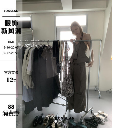 LONSLAN吊带工装裤套装