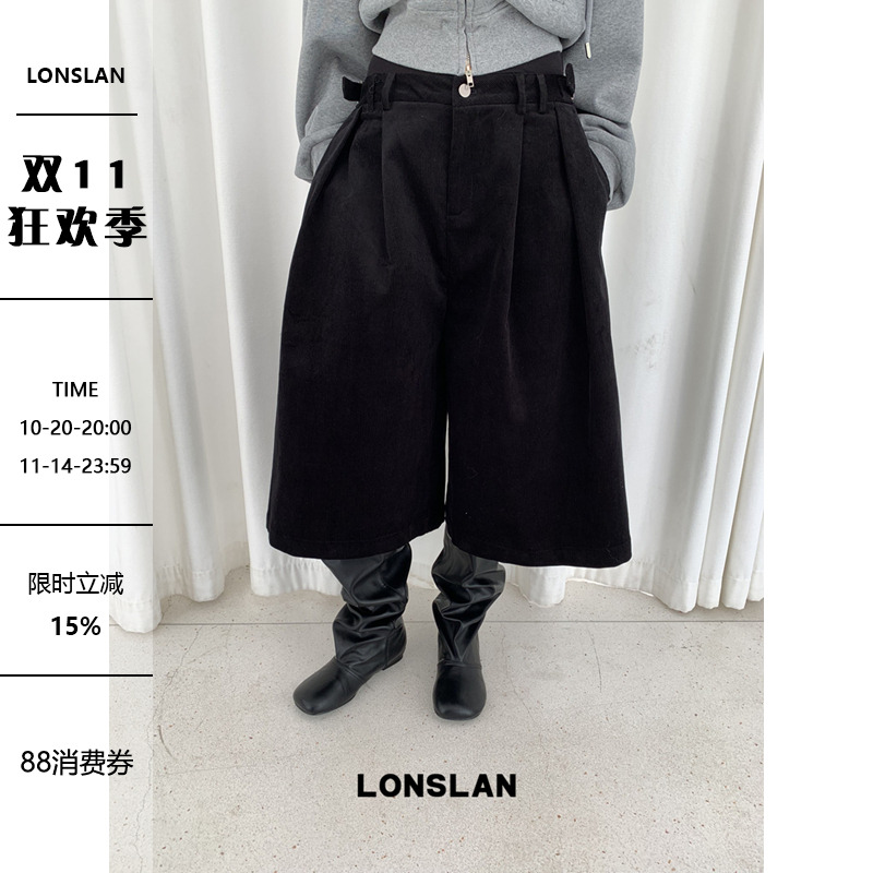 LONSLAN 25AW 10/20 20:00NEW加厚灯芯绒阔腿七分裤