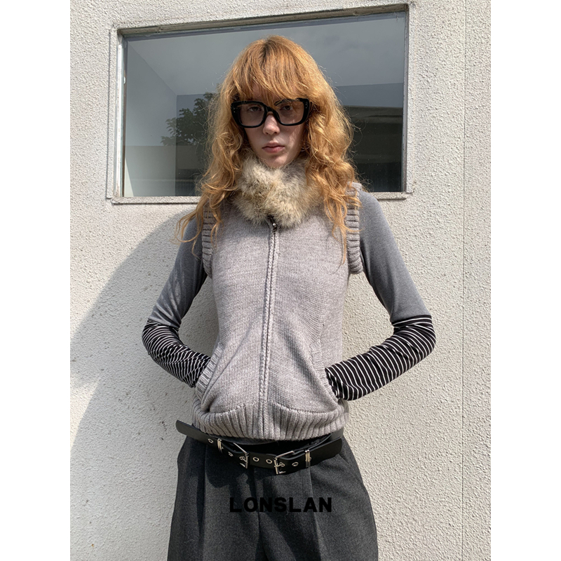LONSLAN 25AW 11.10 20:00NEW 毛领针织马甲