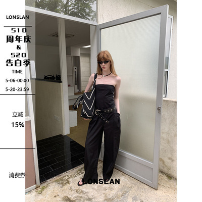 LONSLAN25SUMMER  抹胸收腰大口袋连体裤