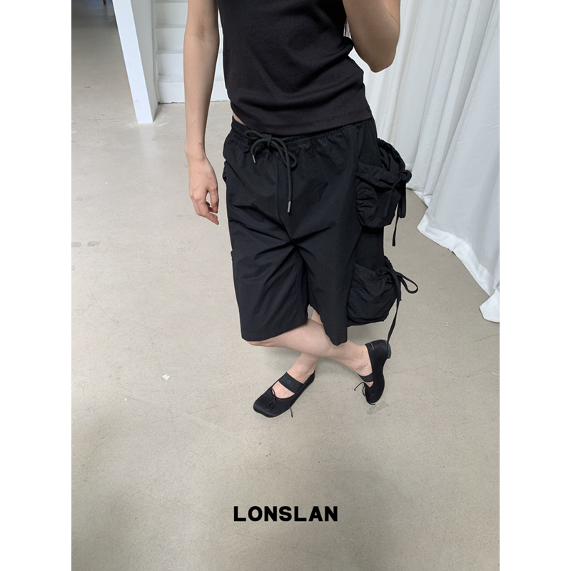 LONSLAN 25SUMMER  绑带口袋中裤