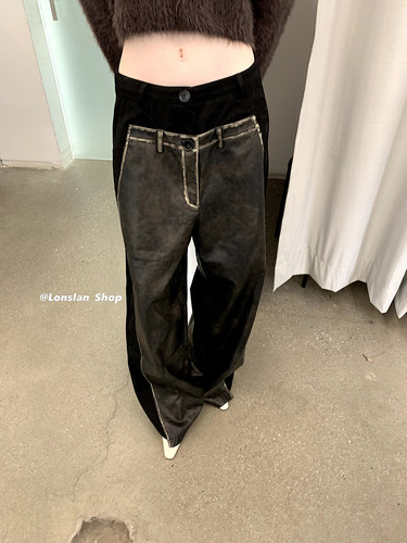 Lonslan牛仔小众设计长裤