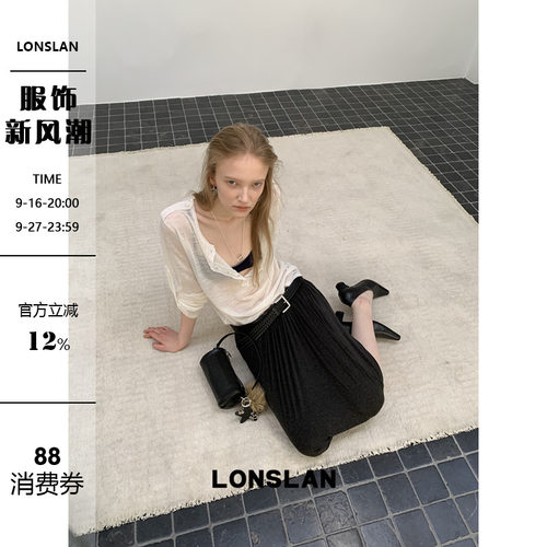 LONSLAN 2026春夏新品防晒多穿纽扣V领长袖T恤
