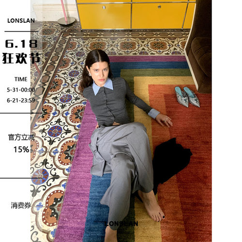 LONSLAN 2024AW NEW条纹衬衫领口袖口拼接开衫