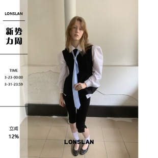 00NEW黑色收腰西装 背心 3.20 LONSLAN25SUMMER