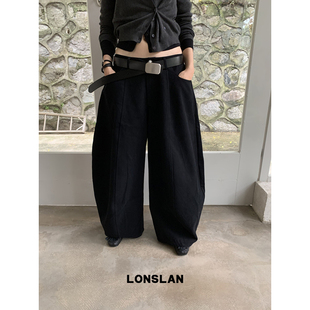 LONSLAN 新款 简约设计感宽松中线茧型休闲裤 2025秋季