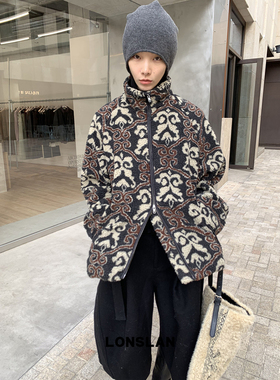 LONSLAN 25AW 12.8  00:00NEW 图腾设计拉链羊羔毛外套