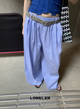 LONSLAN25SUMMER 细条纹舒适阔腿裤