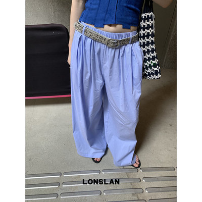 LONSLAN25SUMMER 细条纹舒适阔腿裤