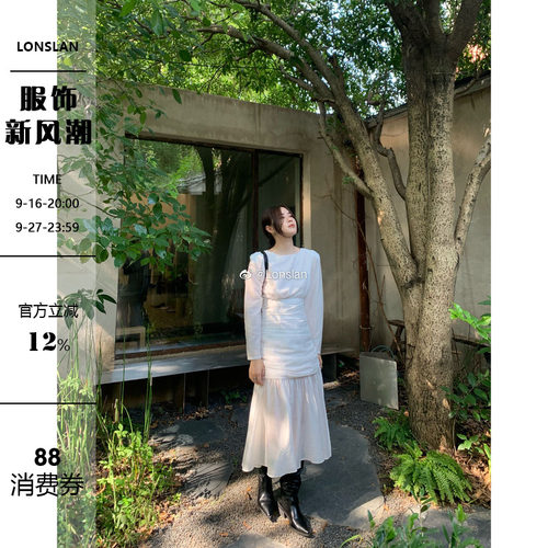 韩系小仙女甜美白色连衣裙