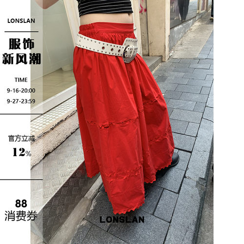 LONSLAN25SUMMER 4.14 20:00NEW 花边大摆半裙