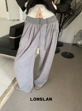 LONSLAN 24WINTER 11/10 20:00NEW 抽绳厚款绒面卫裤