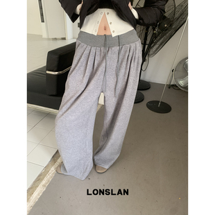 LONSLAN 24WINTER 11/10 20:00NEW 抽绳厚款绒面卫裤