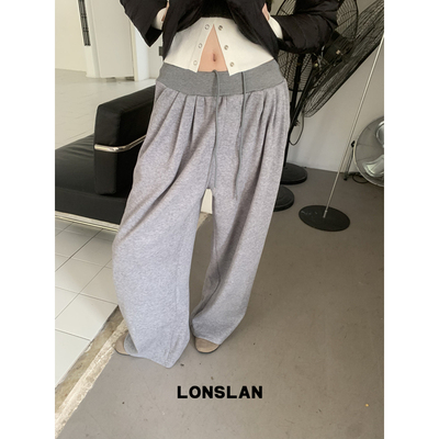 LONSLAN 24WINTER 11/10 20:00NEW 抽绳厚款绒面卫裤