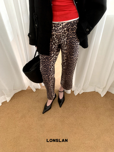 NEW豹纹九分牛仔裤 LONSLAN 2024AW