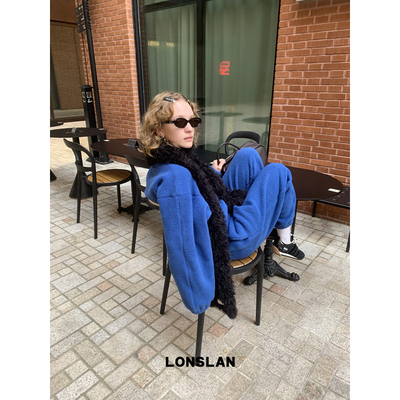 LONSLAN 24WINTER 12/9 20:00NEW摇粒绒圆领卫衣+收脚卫裤套装