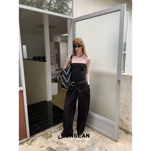 LONSLAN25SUMMER  抹胸收腰大口袋连体裤