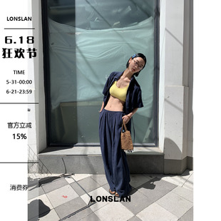 LONSLAN 25SUMMER 衬衫短袖+阔腿裤套装