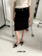 韩系低腰显瘦通勤风直筒西装 LONSLAN 2024春夏新款 质感半裙