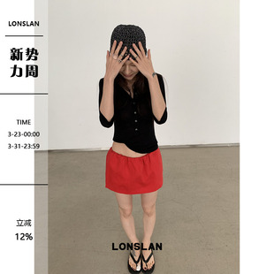 LONSLAN 低腰棉麻短裙 25SUMMER