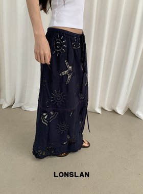LONSLAN 25SUMMER  海星镂空度假抽绳半裙