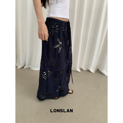LONSLAN 25SUMMER  海星镂空度假抽绳半裙