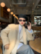 Lonslan 仿貂毛单排扣宽松洋气上衣 外套女长袖 2021春季 毛毛西装